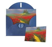 Cartes « Thinking of You » avec enveloppes - Carte de vœux - Champ de coquelicots - Carte vierge pour toutes les occasions - Carte d'anniversaire - Carte de remerciement pour mariage, Saint-Valentin