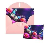Cartes « Thinking of You » avec enveloppes - Carte de vœux - Motif papillon - Belles fleurs - Cartes vierges pour toutes les occasions - Carte d'anniversaire - Carte de remerciement - Pour invitations