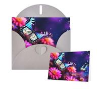 Cartes « Thinking of You » avec enveloppes - Carte de vœux - Motif papillon - Belles fleurs - Cartes vierges pour toutes les occasions - Carte d'anniversaire - Carte de remerciement - Pour invitations