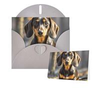 Cartes Thinking of You avec enveloppes - Une jolie carte de vœux teckel pour toutes les occasions - Carte vierge pour invitations de mariage, Saint-Valentin, anniversaire - 10 x 15 cm