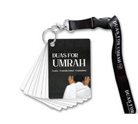 Cartes Umrah Dua avec cordon, cartes flash Umrah, guide étape par étape et instructions (français non garanti), cadeau Umra pour rituel musulman