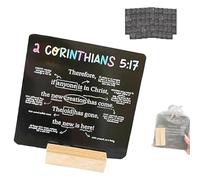 Cartes Versets Bibliques, 52 Cartes de Prière Inspirantes Avec Support en Bois, Accessoire D'apprentissage, Petit et Portable, Offre un Encouragement Spirituel