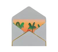 Cartes vierges avec enveloppes, pour fête sur la plage, coucher du soleil, vacances tropicales, cartes de vœux simples avec enveloppes, envoyer à un ami proche