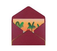Cartes vierges avec enveloppes, pour fête sur la plage, coucher du soleil, vacances tropicales, cartes de vœux simples avec enveloppes, envoyer à un ami proche