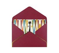 Cartes vierges de chat d'art moderne du milieu du siècle avec enveloppes, cartes de vœux simples avec enveloppes, envoyer à un ami proche