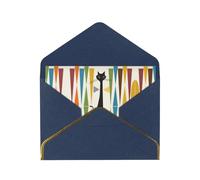 Cartes vierges de chat d'art moderne du milieu du siècle avec enveloppes, cartes de vœux simples avec enveloppes, envoyer à un ami proche
