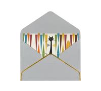 Cartes vierges de chat d'art moderne du milieu du siècle avec enveloppes, cartes de vœux simples avec enveloppes, envoyer à un ami proche