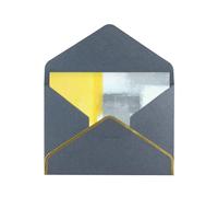 Cartes vierges de peinture d'art abstrait gris et jaune avec enveloppes, cartes de vœux simples avec enveloppes, envoyer à un ami proche