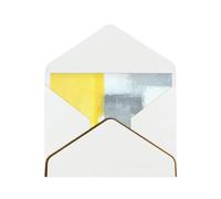 Cartes vierges de peinture d'art abstrait gris et jaune avec enveloppes, cartes de vœux simples avec enveloppes, envoyer à un ami proche