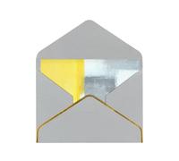 Cartes vierges de peinture d'art abstrait gris et jaune avec enveloppes, cartes de vœux simples avec enveloppes, envoyer à un ami proche