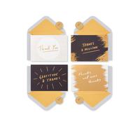 Cartes vierges en papyrus avec enveloppes, or, noir et cr me (lot de 16)