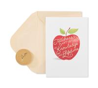 Cartes vierges en papyrus avec enveloppes Pomme pour enseignant (14 unit s)