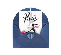 Cartes vierges et enveloppes de la Tour Eiffel Paris pour fille, cartes d'anniversaire, cartes de Noël, Halloween, lettres de remerciement, cartes d'encouragement.