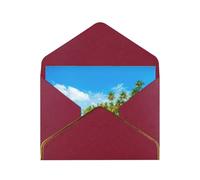 Cartes vierges île avec plage de sable et palmier avec enveloppes, cartes de vœux simples avec enveloppes, envoyer à un ami proche