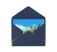 Cartes vierges île avec plage de sable et palmier avec enveloppes, cartes de vœux simples avec enveloppes, envoyer à un ami proche