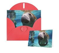 Cartes vierges Thinking of You avec enveloppes, animaux de l'océan, lamantin, cartes vierges pour toutes les occasions, carte de condoléances, cartes de remerciement, cartes de vœux pour invitations