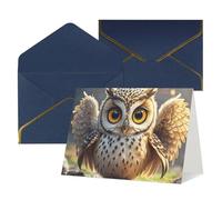Cartes vierges Thinking of You avec enveloppes - Motif chouette mignonne - Pour toutes les occasions - Carte de condoléances - Cartes de remerciement, invitations de mariage, fête d'anniversaire