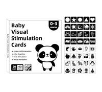 Cartes visuelles pour bébé noir et blanc - Ensemble d'apprentissage du contraste pour nourrissons | Aide à la mise au point précoce | Cartes d'activité de développement de la Vision du nouveau-né à co