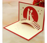 Cartes Voeux Cartes Pop UP 3D Invitations De Mariage Cadeaux Fête Carte Voeux Anniversaire Saint Valentin Postale(Style10)