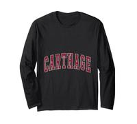 Carthage Illinois Souvenir College Style Rouge Texte Manche Longue