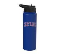 Carthage Illinois Souvenir College Style Rouge Texte Stainless Steel Insulated Water Bottle