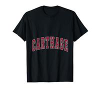 Carthage Illinois Souvenir College Style Rouge Texte T-Shirt Graphique avec Valeur