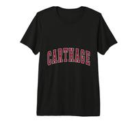 Carthage Illinois Souvenir College Style Rouge Texte T-Shirt Haut de Gamme