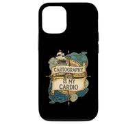 Cartography is My Cardio Funny Map Lover Geographer Coque pour iPhone 12/12 Pro
