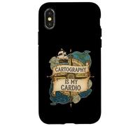 Cartography is My Cardio Funny Map Lover Geographer Coque pour iPhone X/XS