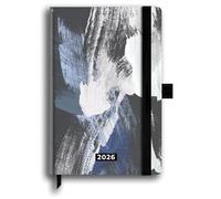 Cartomania Agenda 2026 Journalier M 12 mois fantaisie, 12 x 18 cm, couverture rigide, poche à soufflet, élastique porte-stylo et marque-page