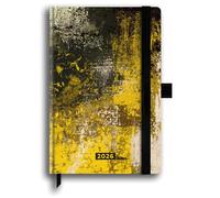 Cartomania Agenda 2026 Journalier M 12 mois fantaisie, 12 x 18 cm, couverture rigide, poche à soufflet, élastique porte-stylo et marque-page