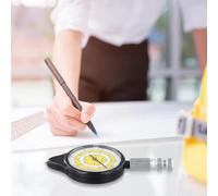Cartomètre pour mesure d'itinéraires courbes, en alliage d'aluminium pour compas de courbe avec lentille en acrylique et boîtier ABS, 95 x 45 x 12 mm Odom portable
