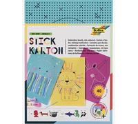 Carton à broder MIX COLORÉ - ANIMAUX folia, 40 feuilles multicolore TU