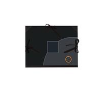 Exacompta - Réf. 25738E - 1 carton à dessin kraft noir vernis - avec rubans tissu - dos toilé - garde noire - dimensions 32 x 45 cm - format à classer A3 - couleur noir