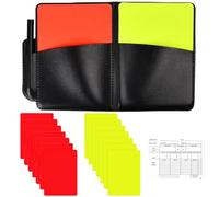 Carton Arbitre Set,14 feuilles Sports Cartes Arbitre Football avec Étui de protection avec papier de compétition et stylo, Carton Rouge et Jaune Carton Arbitre Kit pour Football Basketball Scolaires