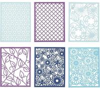 Carton avec dentelle découpée, A6, 24 feuilles, bleu, bleu clair, bleu foncé, lavande