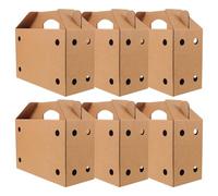 Carton Boîte de Transport et Aérations avec Poignée 6 Pièces | Papier Rigide, Structure Renforcée, Usage Jetable, Visites Vétérinaires et Présents, pour Oiseaux et Canetons