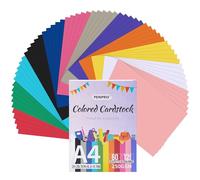 Carton coloré - 60 feuilles,12 couleurs,Carton coloré,Format A4,Papier carton 250gsm/92lb,Carton lourd pour imprimante,fabrication de cartes,bricolage DIY,Scrapbooking PAC06MX1