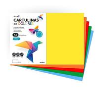 Carton coloré, papier cartonné A3, feuilles colorées 180 g, carton assorti couleurs intenses, idéal pour l'artisanat, imprimer vos documents et dessins créatifs · m-office (100h, Surt. Intense)