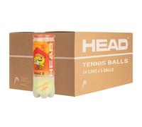 Carton de 24 tubes de 3 balles de tennis Head Stage 2 Jaune TU