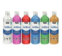 Carton de 6 flacons de 500 ml de gouache brillante PEBEO brillo couleurs nacrées