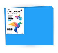 Carton de couleur, grand carton 50 x 65 cm, couleurs claires et intenses, cartons, couleurs 180 g pour artisanat, dessins créatifs et projets d'art · m-office (x10 feuilles, bleu moyen)