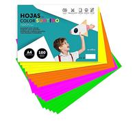 Carton de Couleurs, Carton A4 Couleurs Assorties, Feuilles de Couleurs 180gr pour Loisirs créatifs, Dessins Créatifs, Feuilles de Couleurs A4 M-office (x25 Assortiment Fluor)