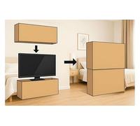 Carton de Déménagement Ajustable pour Écran et Cadre, Double Cannelure, 100 x 15 x 90-160 cm, Recyclable