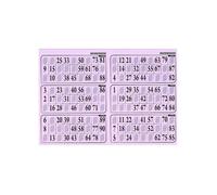 Carton de Jeu Loto - 6 grilles sur une plaque 29x20cm, epais rigide 1 mm, usage frequent - Coloris lilas - Set ccessoire et carte