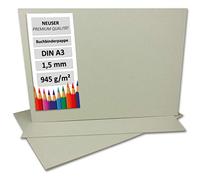 Carton de reliure pour livre, 1,5 mm d’épaisseur - Carton très résistant Lot de 10 DIN A3 gris/marron - 1,5 mm.