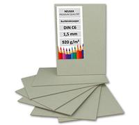 Carton de reliure pour livre, 1,5 mm d’épaisseur - Carton très résistant Lot de 10 DIN C6 gris/marron - 1,5 mm.