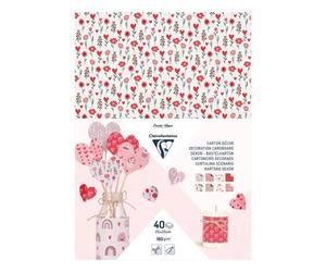CARTON DÉCOR, Paquet de 40 feuilles 160g/m2 au format 25x35cm - Amour - Multicolore