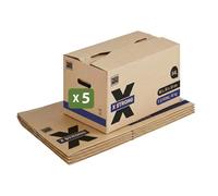 Carton déménagement - Pack and Move Lot 5 - X Strong - 60 x 30 x 30 cm - Charge 40 kg - Extrême Résistance - Grande Capacité