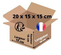 Carton d'expedition Simple Cannelure 20 x 15 x 15 cm Pour vos Petits Envois (100)